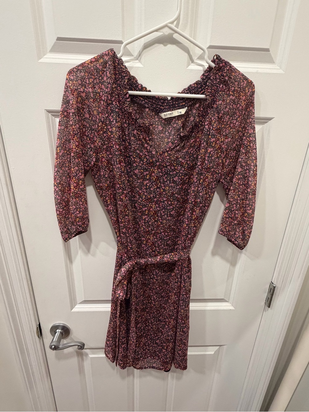 Old Navy Floral Pink Wrap-Style Women’s Dress
